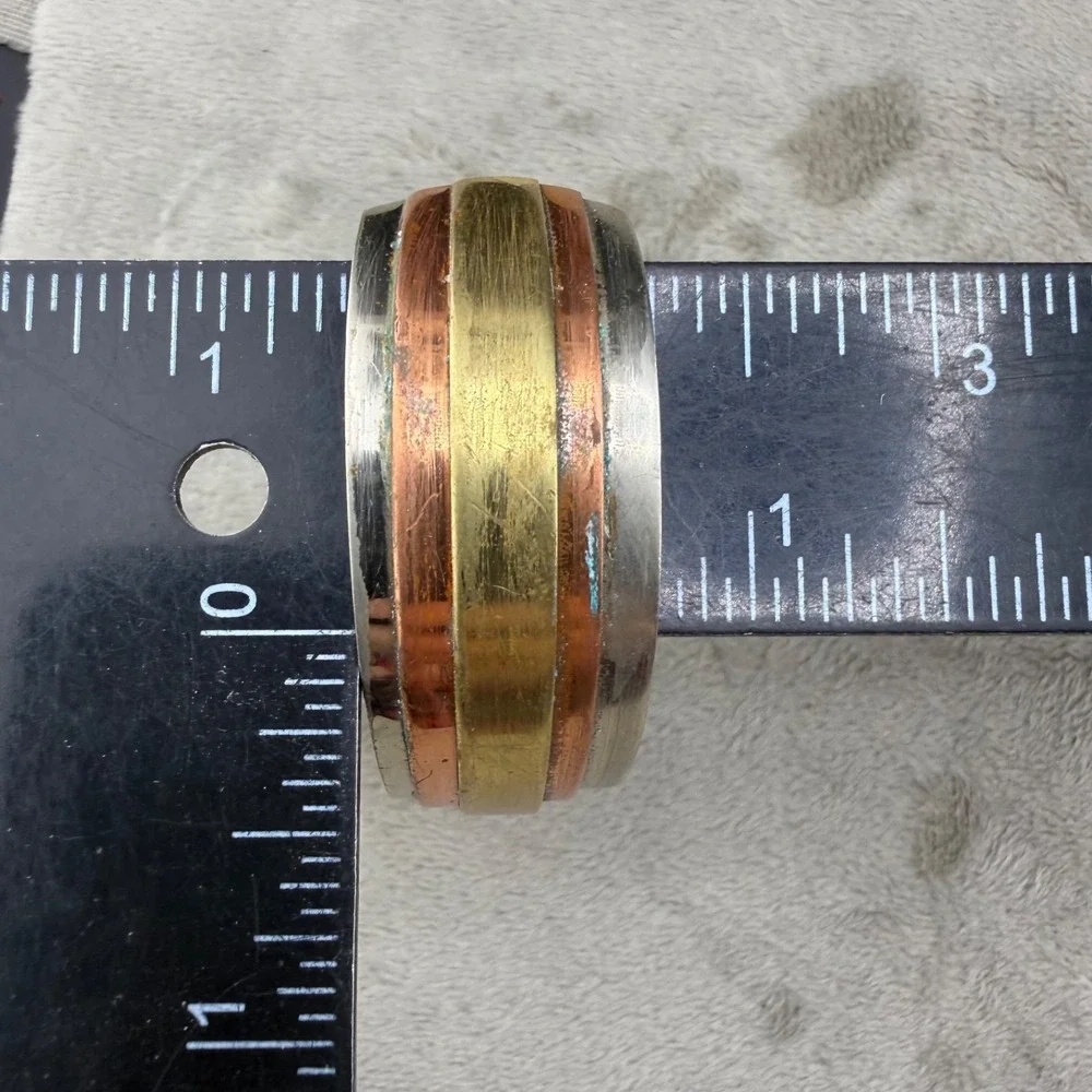 Vintage Cuff Bracelet Multi Tone Metals 7